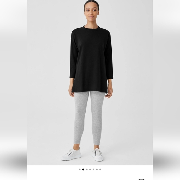 EILEEN FISHER COZY BRUSHED TERRY HUG CREW NECK LONG TOP./TUNIC SIZE MEDIUM. - Picture 1 of 10